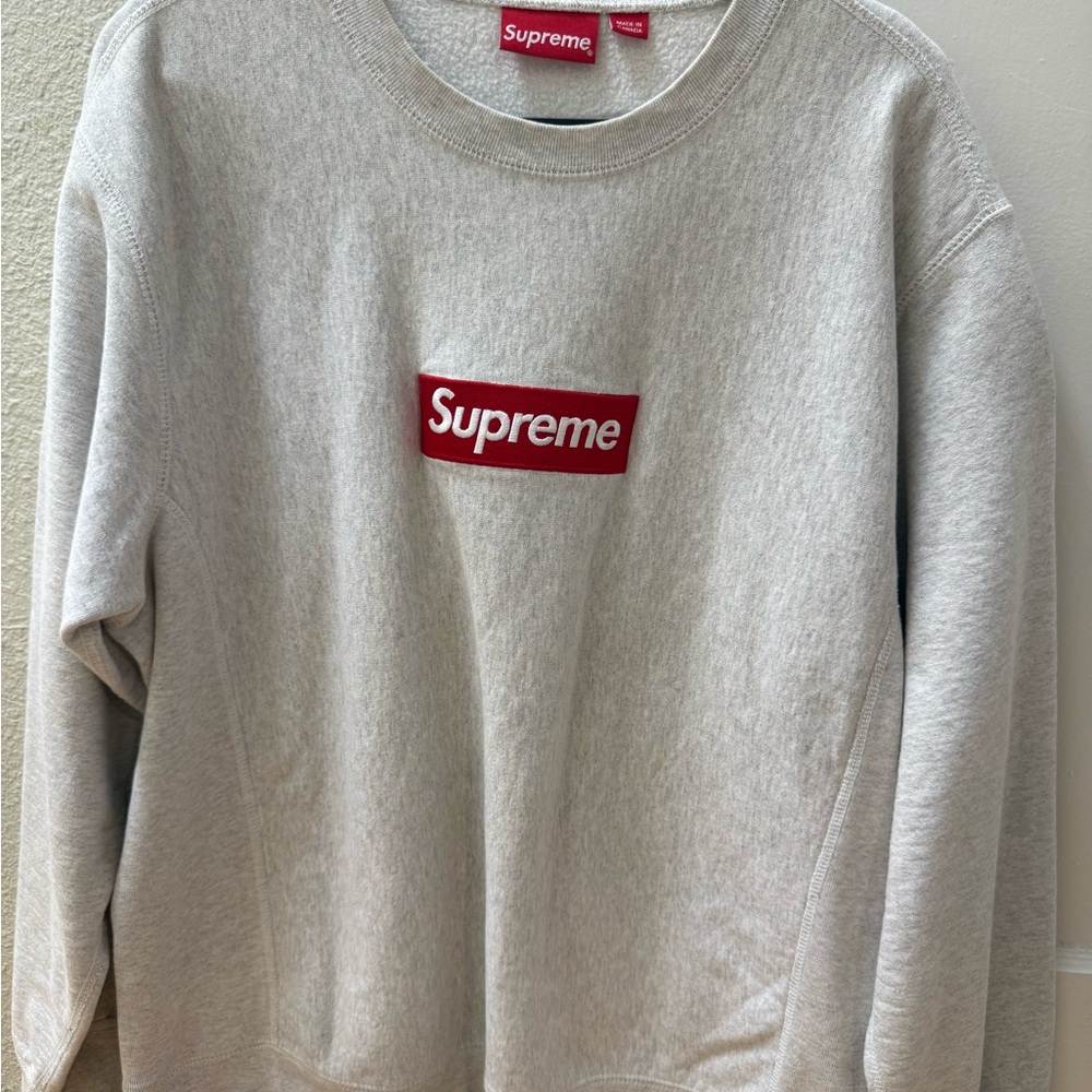 Supreme Light Gray Crewneck Sweater